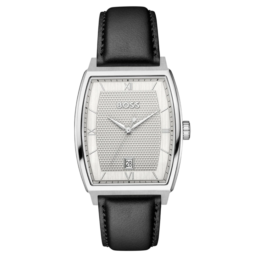 1514351 Hugo Boss steel case analogue leather strap watch front image