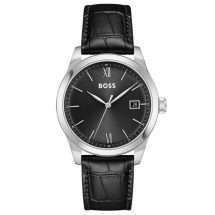 Boss Men's Langford Steel Case Leather Watch 1514356