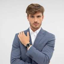 Boss Men's Langford Steel Case Leather Watch 1514356