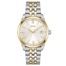 Boss Mens Langford Gold Case Leather Watch 1514358