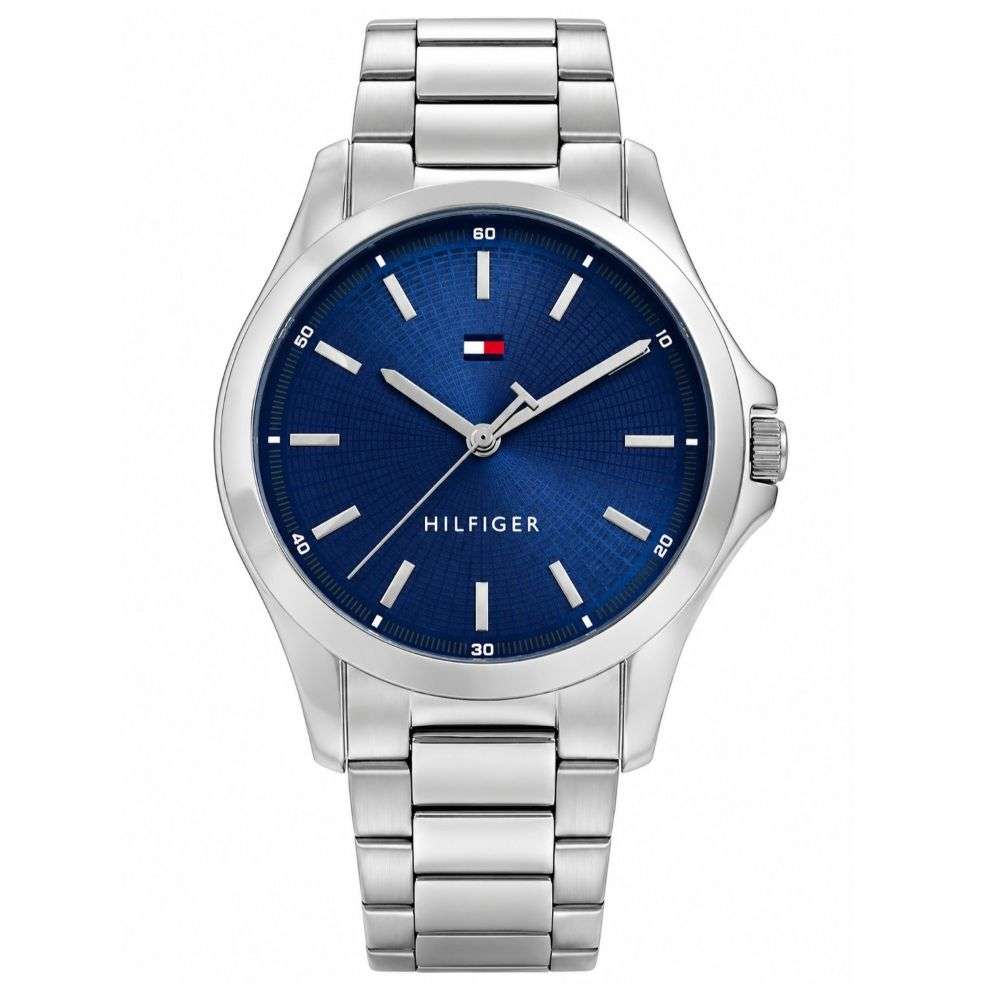 1710680 Tommy Hilfiger Bruce blue analogue dial steel watch front image