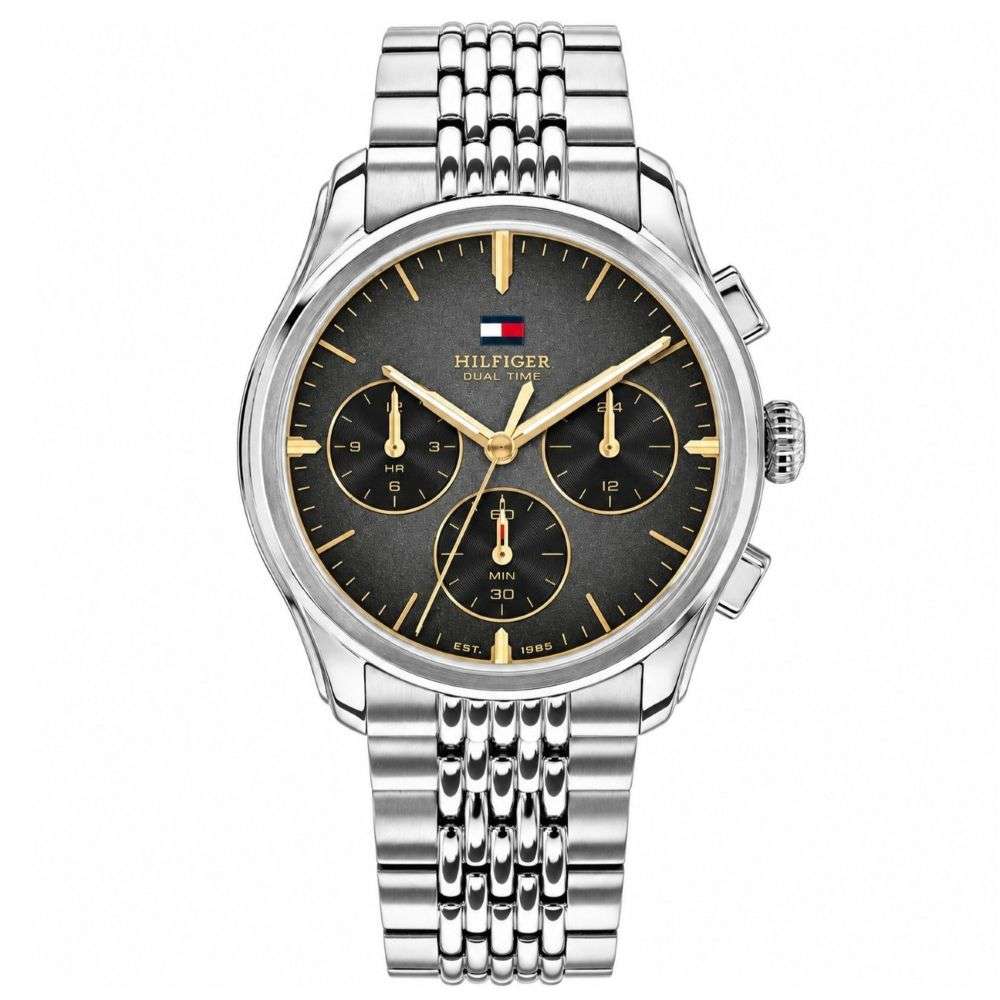 1710813 Tommy Hilfiger Gents Byrant steel gray chrono dial watch front image