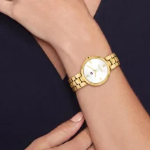 Tommy Hilfiger Ladies Annie Gold And Steel Watch 1782928