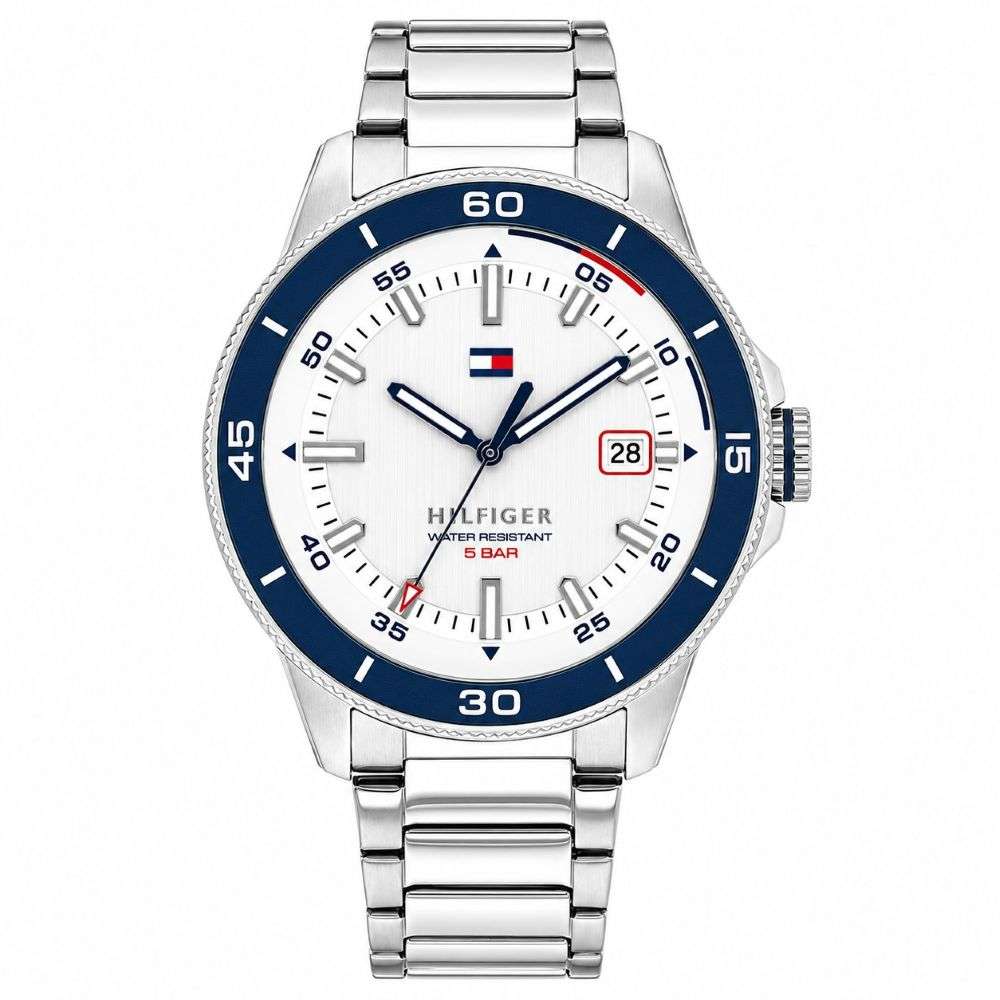 1792227 Tommy Hilfiger Remy steel bracelet white dial watch front image