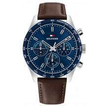 Tommy Men's Hampton Steel Leather Watch 1792276