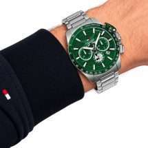 Tommy Men's Bank Green Dial Multi Dial Watch 1792293