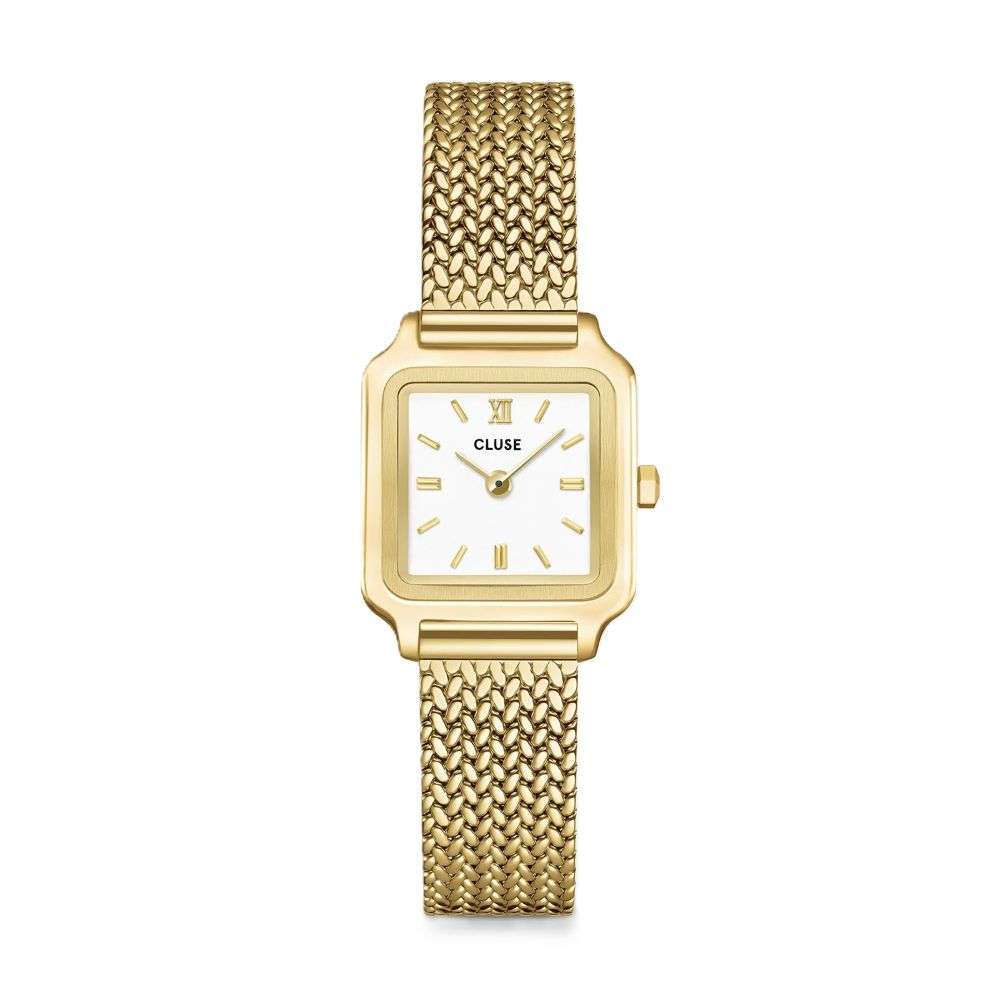 CW15509 Cluse ladies Gracieuse Mini Watch Mesh White Gold Colour front image