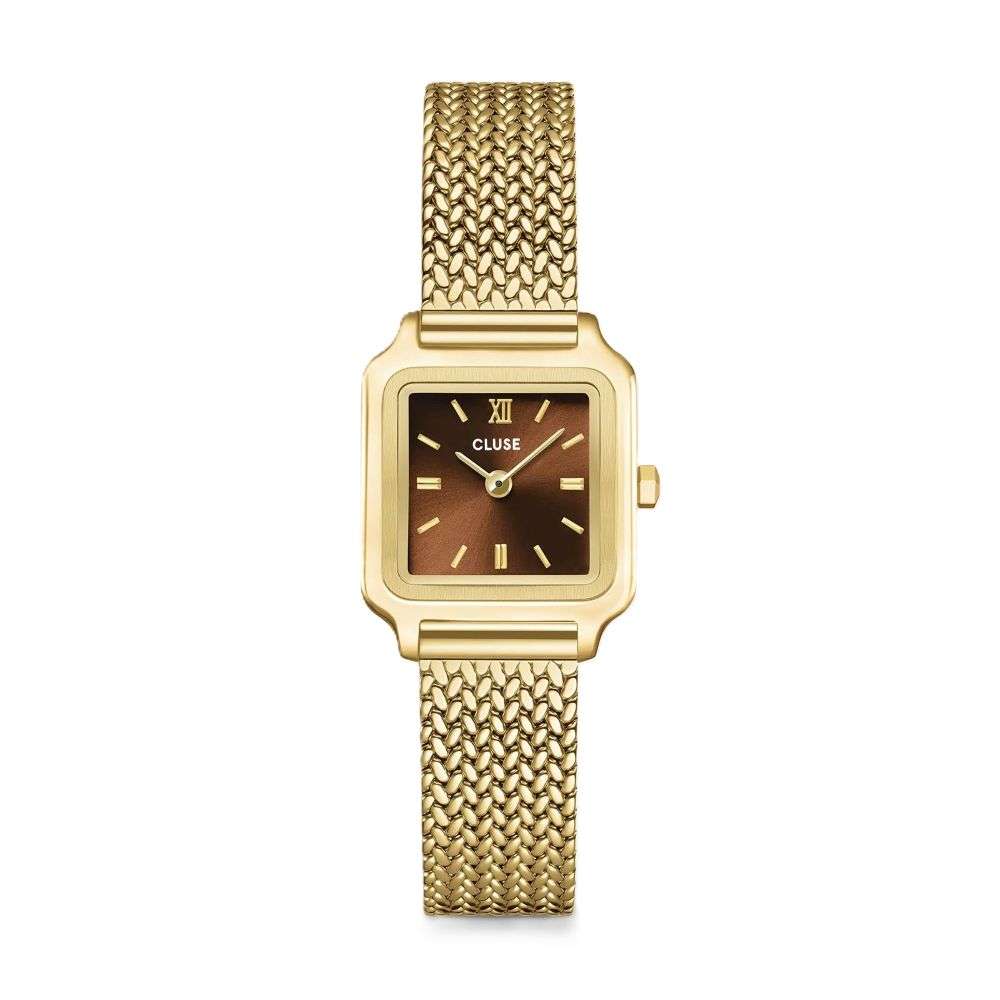 CW15511 Cluse ladies Gracieuse Mini Watch Mesh Brown Gold Colour front image