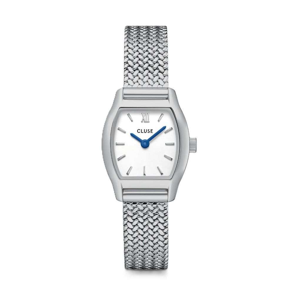 CW16502 Cluse ladies Tonnette Mini Watch Mesh White Silver Colour front image