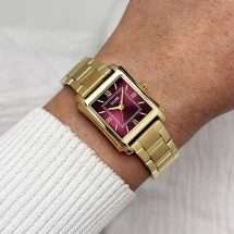 Cluse Anglee Gold Cranberry Dial Watch CW16603